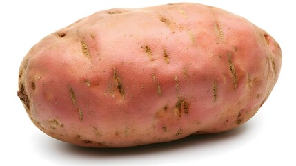 Freshly Harvested Organic Sweet Potato Isolated on White Background for Culinary Use