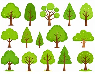 色々な木のイラストセット