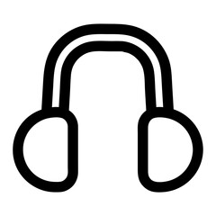 headphone icon with black color outline style