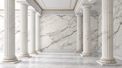 Obraz premium Elegant interior architecture featuring columns marble walls and polished stone floor
