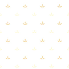 Minimalist seamless pattern with wheat isolated on white