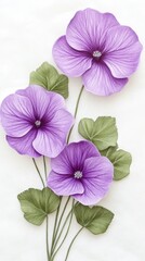 Obraz premium Lavender Blossom: A vibrant composition showcases lavender blossoms, with delicate petals and verdant leaves. Captured with striking detail and a subtle elegance.