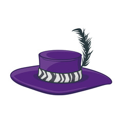 illustration of a woman's hat with feathers