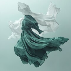 Abstract Fashion Photo with Floating Clothes