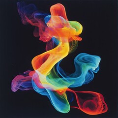 Colorful Smoke Trails on Dark Background