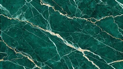 Luxurious emerald green marble texture with golden veins for elegant backgrounds