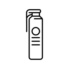 Industrial lubricant black line icon for digital and print projects.PFAS product