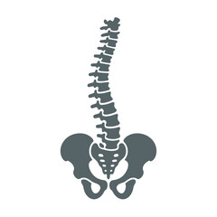 Vertebrae Silhouette vector Art & Illustration, Human Bone, Human organ silhouette on a white background