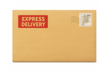 3d rendering of a red location pin pointing a cardboard box, isolated on transparent background, ideal for delivery and shipping concepts