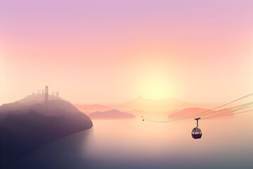 airplane in the sunset