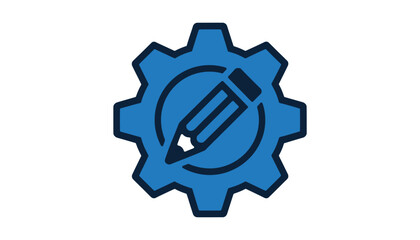 Obraz premium Creative Pencil Gear Icon Vector for Design and Development Concepts