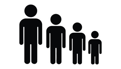 Human Growth Silhouette Icon Vector