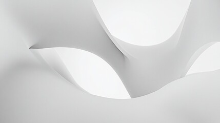 Abstract White Architectural Forms: Curvilinear Design