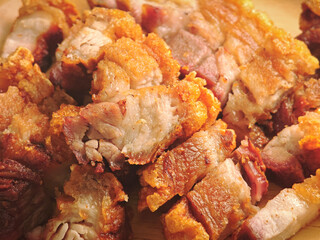 fried crispy pork on plate