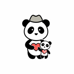 Fototapeta premium panda with heart