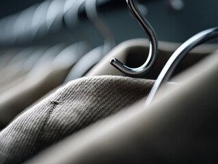Blazer Clothes on Hangers in a Clothing Store with Limited Depth of Field