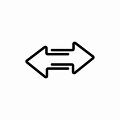 Double arrow direction pointer icon vector sign