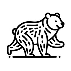 Cute Bear Line Art: Wildlife Icon Graphic