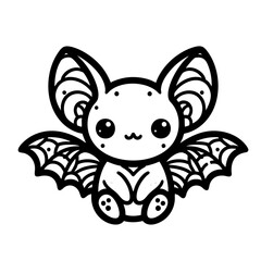 Adorable Kawaii Bat Cartoon Character