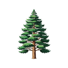 Fototapeta premium Illustration of a realistic evergreen tree