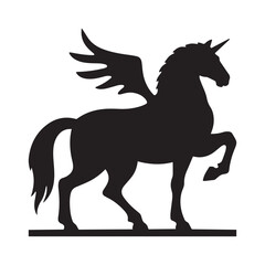 Black Centaur Silhouette Vector  Silhouette White Background.