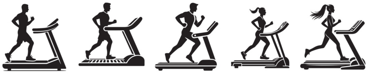 vector silhouette of a treadmill