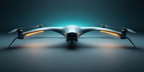 Modern Quadcopter Drone with Camera in Studio Setting for Surveillance Operations