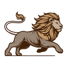 Majestic Lion in Motion: Wild Cat Vector Art