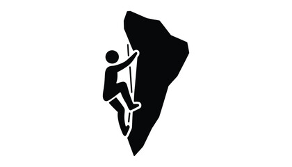 Rock Climbing Icon Silhouette Vector Illustration