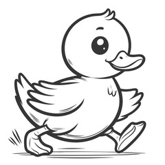 Adorable Baby Duckling Walking Cartoon Illustration