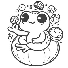 Adorable Cartoon Frog Illustration