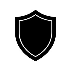 shield black icon Silhouette vector style on white background 