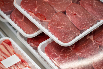 Fresh Beef Packaging in Supermarket