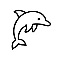 dolphin icon on white background vector
Vector line icon animals