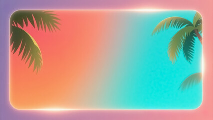Vibrant Summer Tropical Background Palm Trees and Gradient Colors