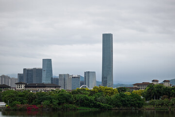 Urban Skyline and Natural Scenery