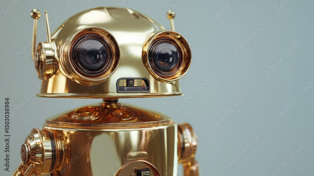 Poster advanced robot showcasing the future of automation and technology with a focus on intelligent design