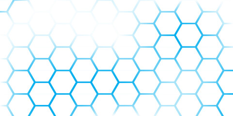 Abstract Hexagon white background, blue light and shadow. Abstract background design with white hexagon and blue light. Abstract. Hexagon. Vector.	