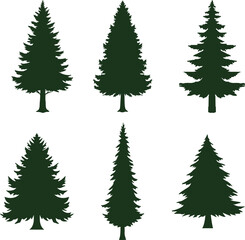 A collection of pine trees for sceneries 