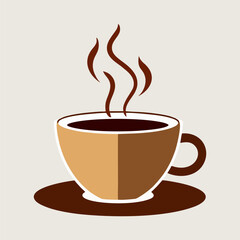 Warm ceramic mug with steam in home interior on cold day with sunlight streaming in