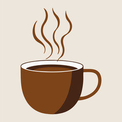 Hot coffee mug resting on table in peaceful morning scene with subtle tones