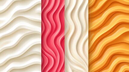 Abstract Creamy Wave Background Texture Set