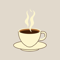 Warm cup of coffee with visible steam beside reading glasses in cozy ambient setting