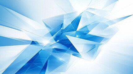 Abstract Blue Crystal Geometric Design Background