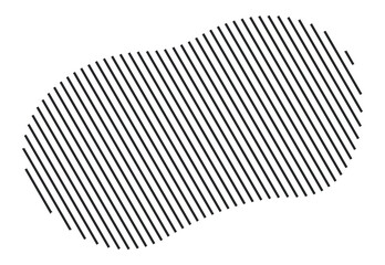 Abstract shape with a diagonal stripe pattern