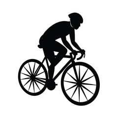 Naklejka premium Cyclist Vector Silhouette