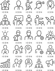 Hand drawn business and social media icon set