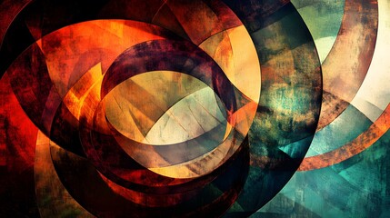 Circular abstract shapes layered with transparency