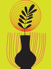 Contemporary Abstract Design Featuring Circles, Triangles, and Lines