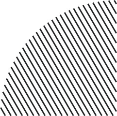Geometric shape with a diagonal stripe pattern